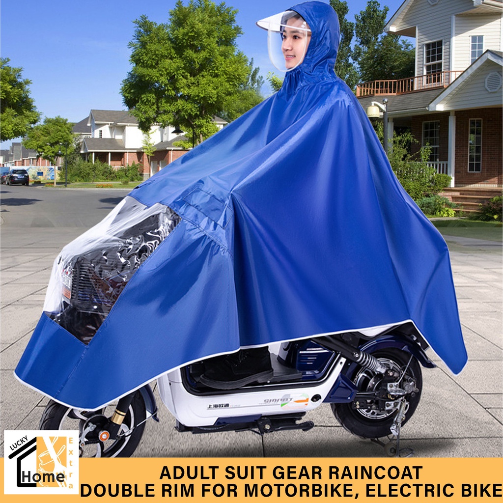Lucky Adult Suit Rain Gear Double Brim Motorbike, Electric Bike