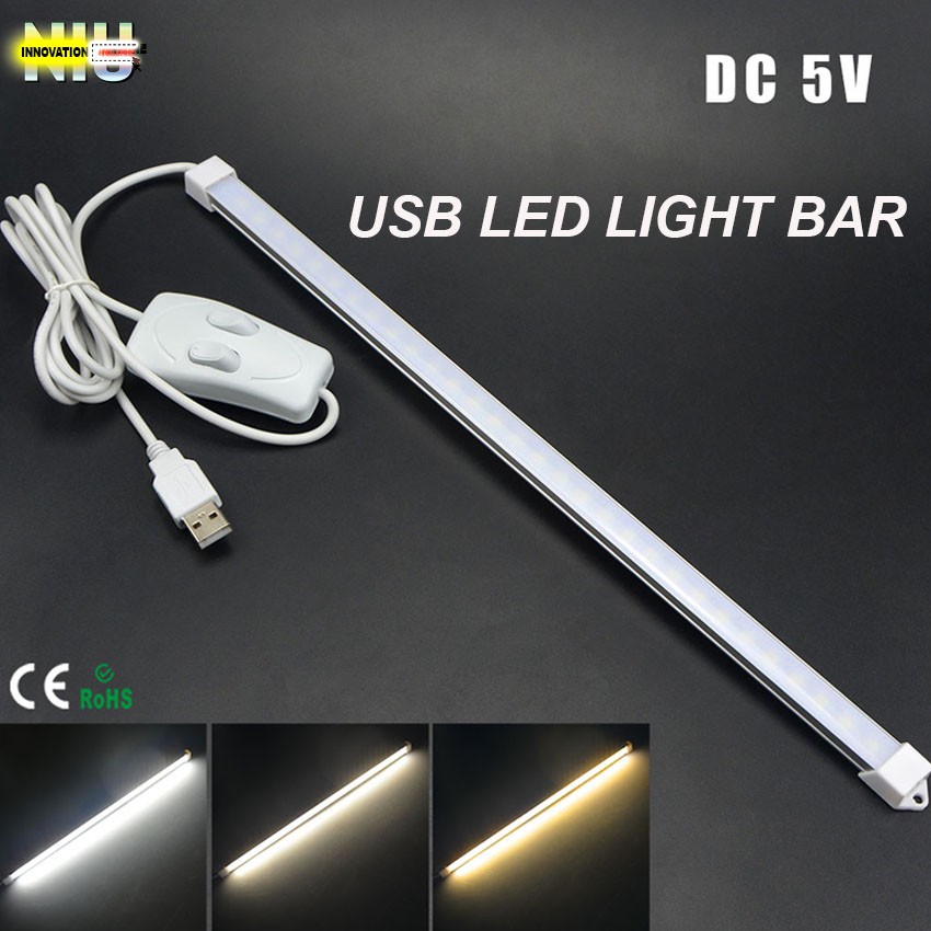 USB LED Light Bar USB Rigid Led Strip 35CM 5W Hard Bar Light Recharge Tube LED Table Lamp Home