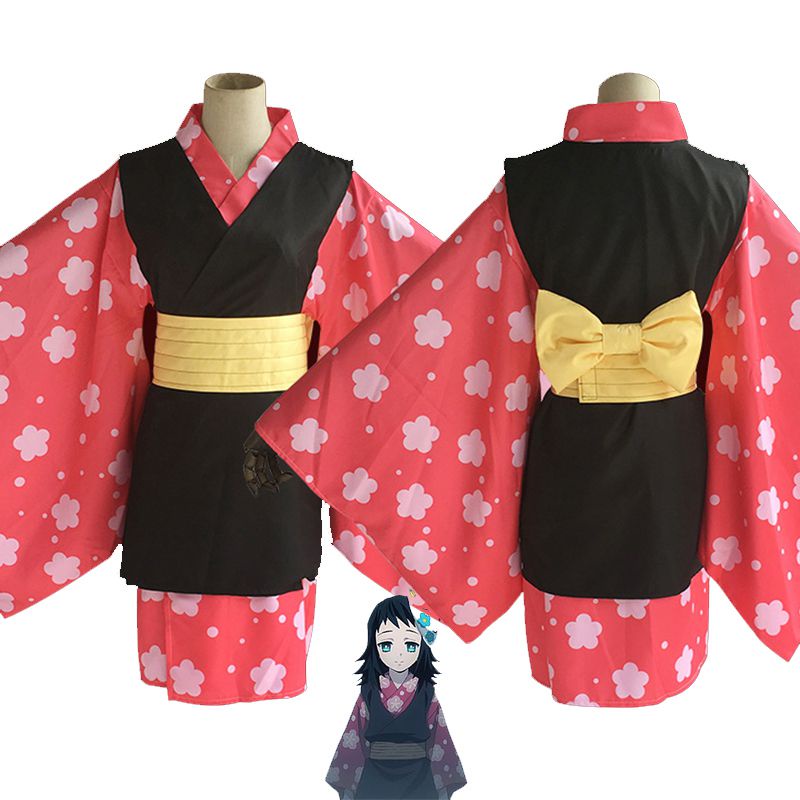 Anime Women Demon Slayer Kimetsu no Yaiba Makomo Cosplay Costume Kimono