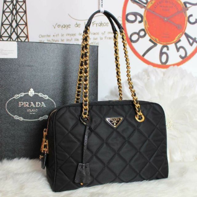 prada black chain bag