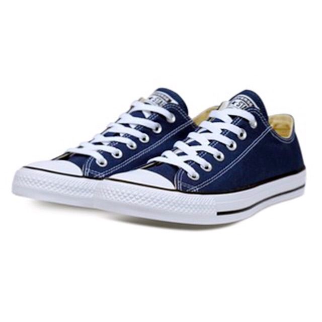 dark blue canvas shoes