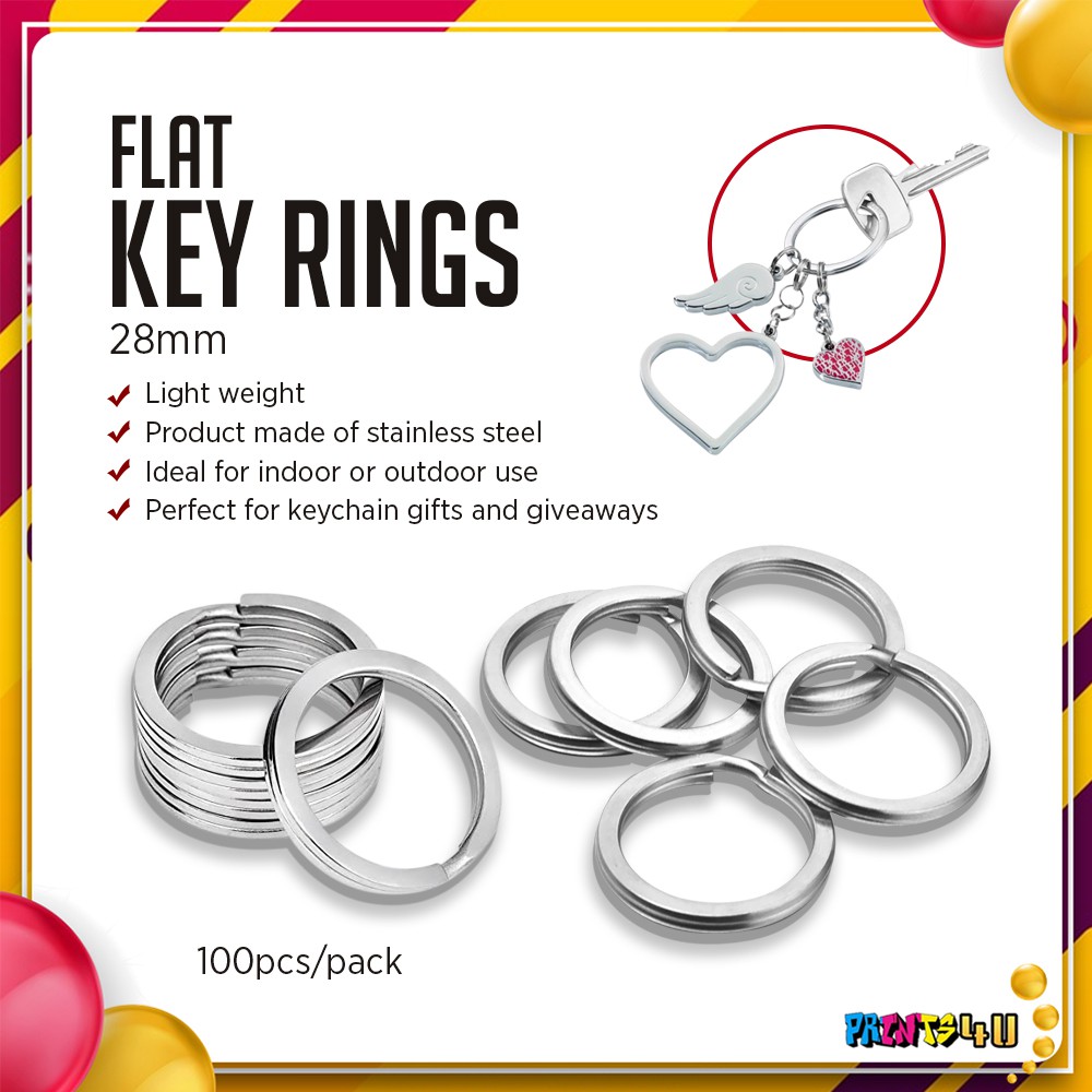 (100 pcs) Flat Key Rings 28mm for Key Holder Making Shopee Philippines