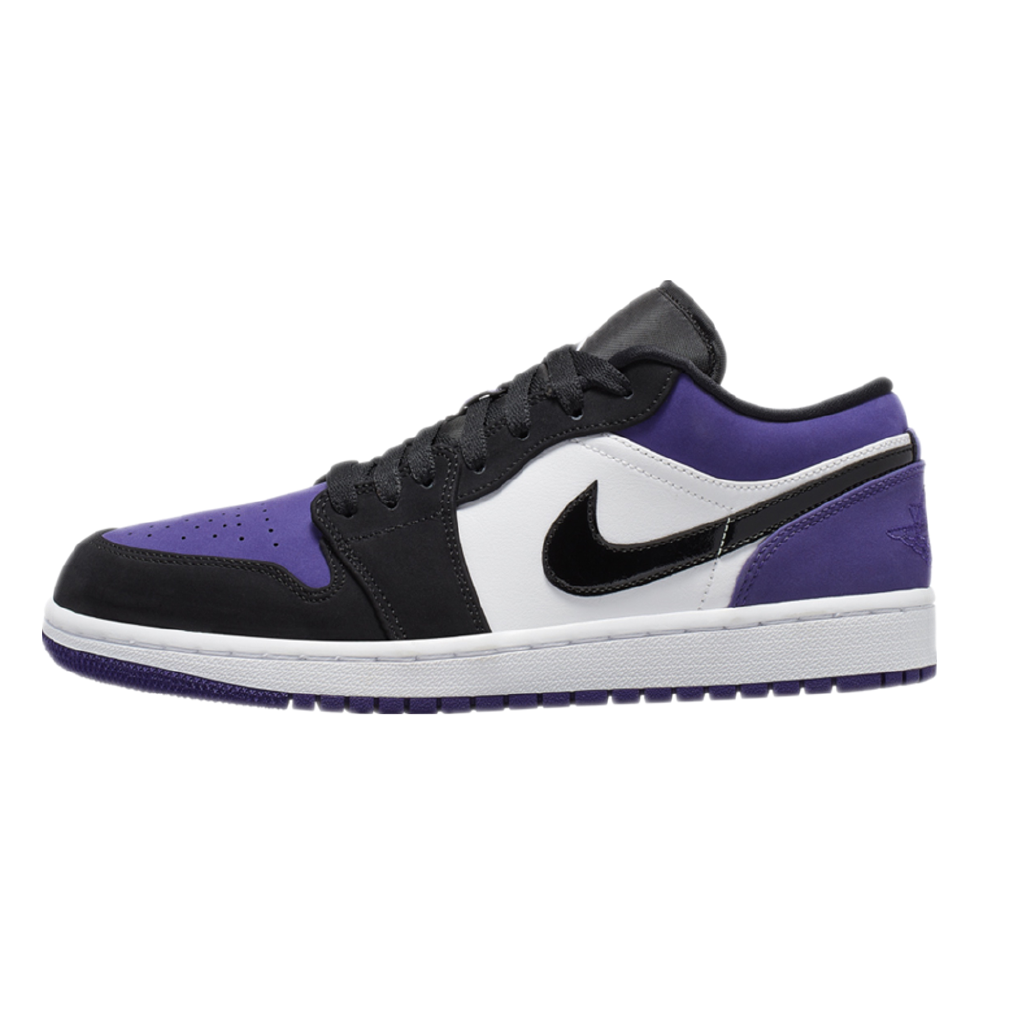 purple black shoes