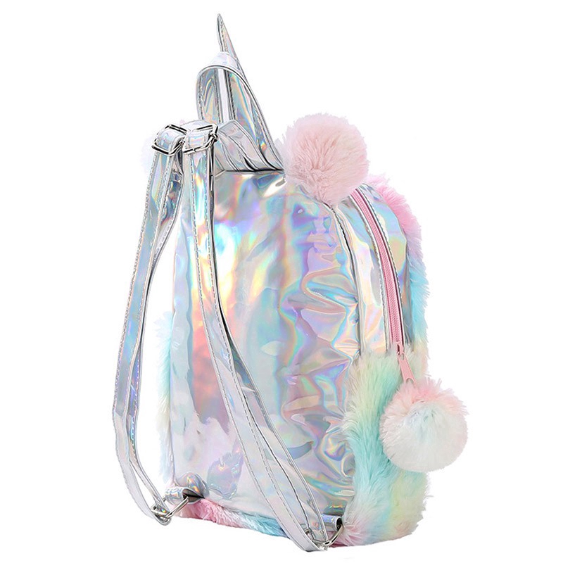 fluffy unicorn backpack