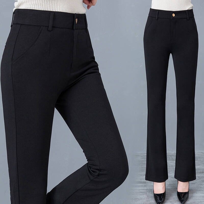 high waisted black flare pants
