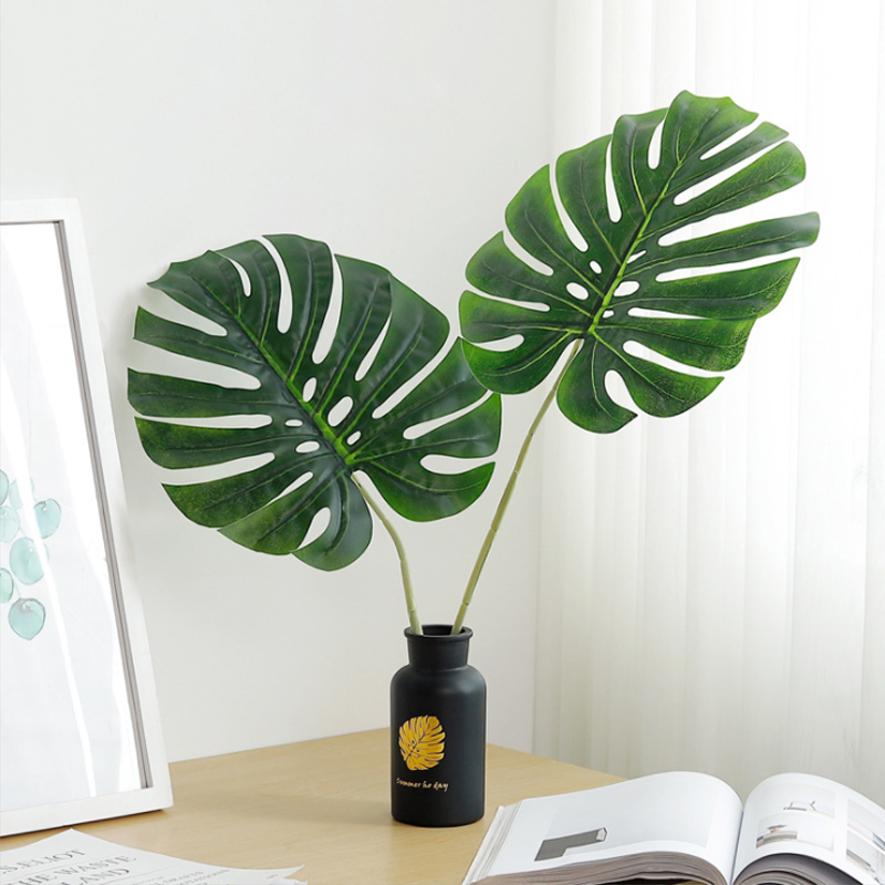 Artificial Monstera Fake Leaves Green Simulation Palm Leaf Home