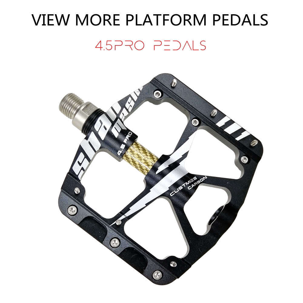 Bicycle Bearing Flat Pedal 4.5pro Carbon Fiber Gold Pedals Mountain Bike Pedal 3 Bearings