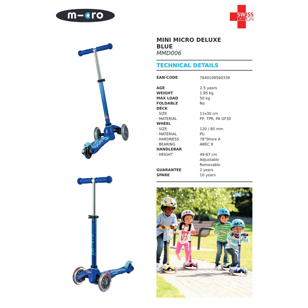 mini micro deluxe scooter blue