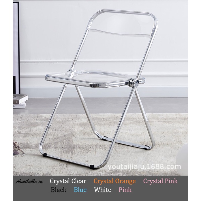 Folding Chair Leather Foldable Office metal Chair Ergonomic Study Computer Office Seat Shopee