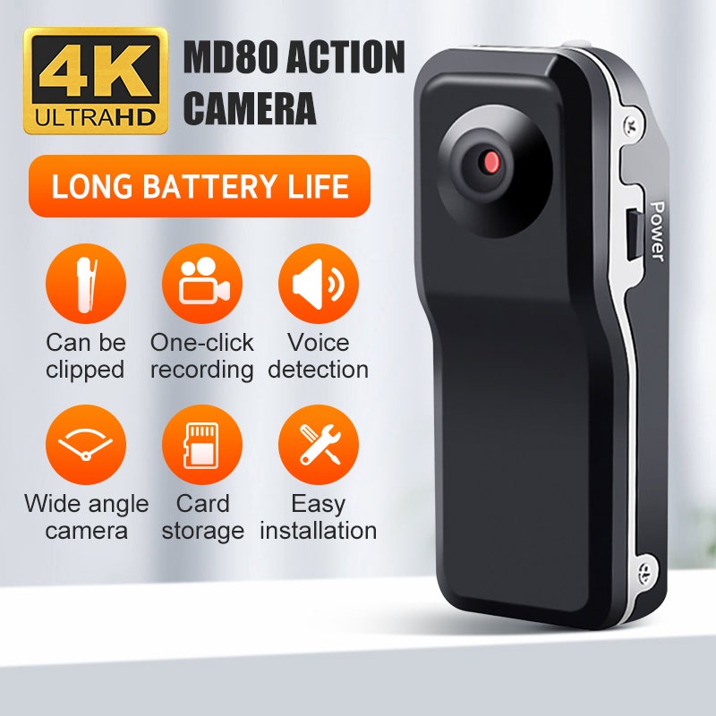 Hidden Camera MD80 Mini Action Hidden Camera HD CCTV Cam For Vlogging