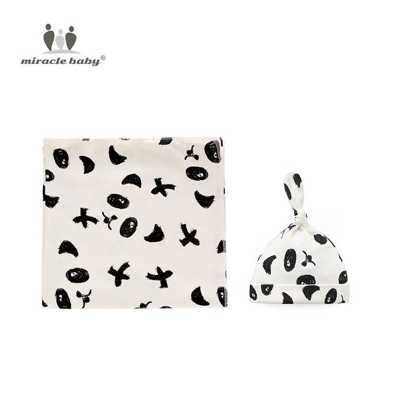 newborn hat and swaddle set