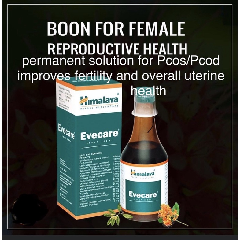 Himalaya Evecare Syrup For Pcos/Pcod Improves Woman Fertility Shopee