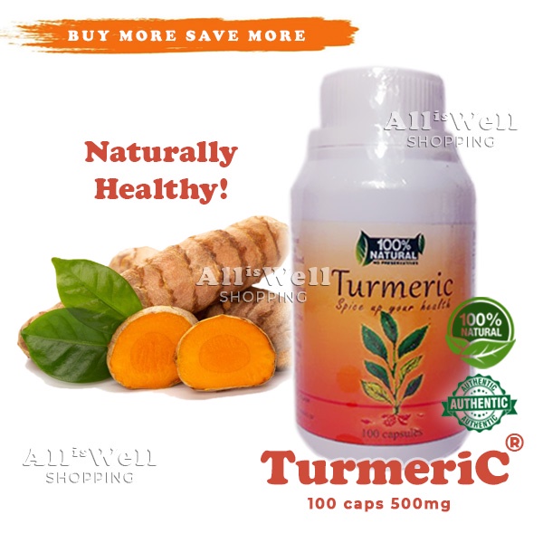 Turmeric Capsules Food Supplement 100s Uric Acid Control Anti Gout