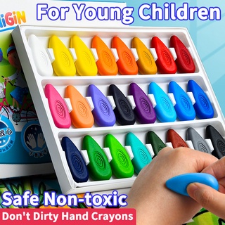 12/24 Colors/Set Crayons Drop shape Safe Non-Toxic Washable for kids Baby Toddler Gift