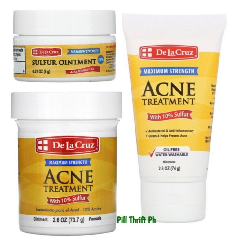 De La Cruz Ointment, Acne Treatment with 10% Sulfur, Maximum Strength