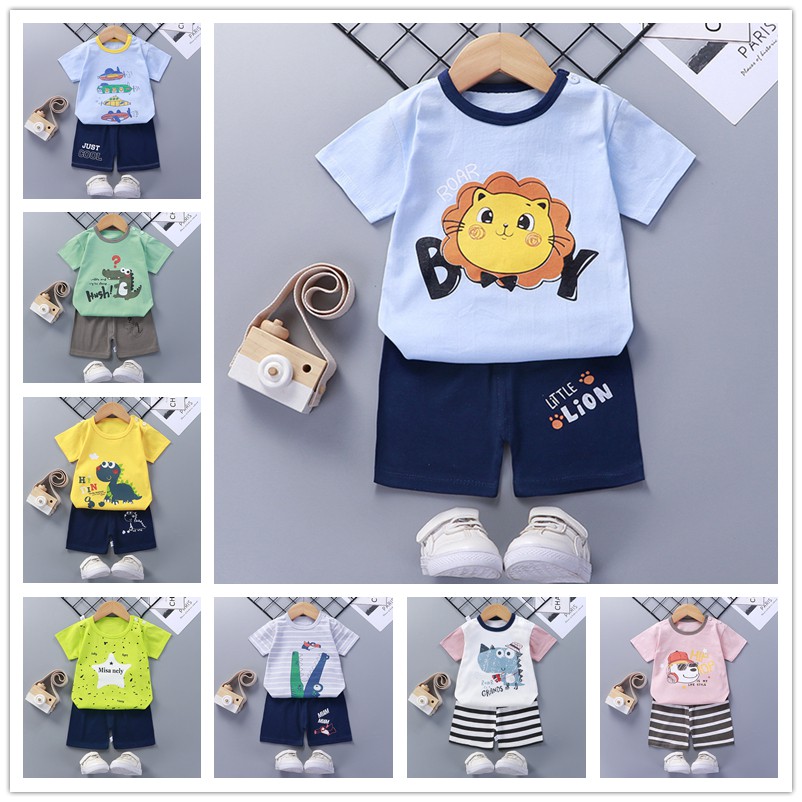 Kids Tshirt Terno Summer Shirt Baby Boys Cartoon Cotton Short Sleeve