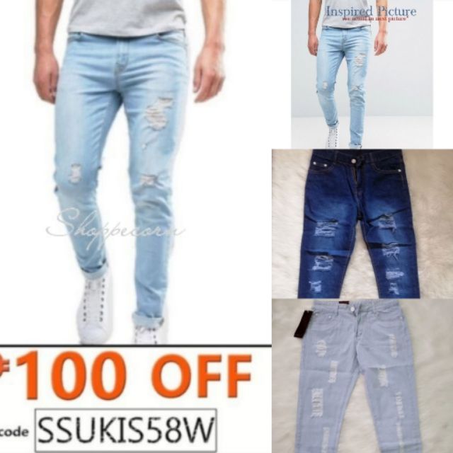 mens distressed jeans