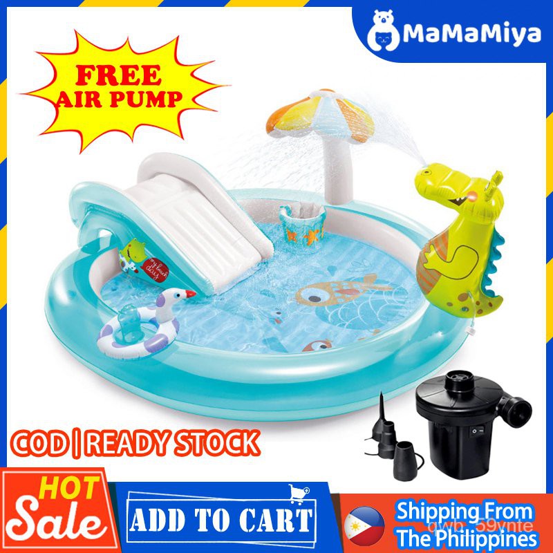 Intex Swimming Pool for Kids Family Adults with Fountain SlideCozy sfU8