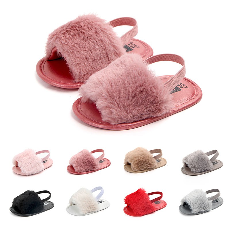 baby girl fluffy sandals