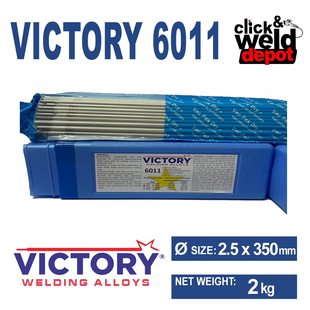 VICTORY 6011 (AWS E6011) WELDING ELECTRODE 2.5mm Shopee Philippines
