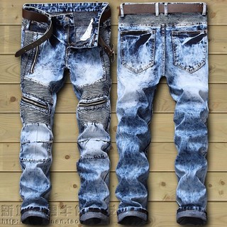 grey ripped biker jeans mens