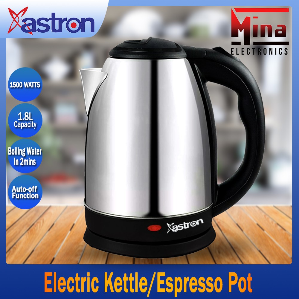 Astron 1.8L Electric Kettle/Espresso Pot (Silver) Shopee Philippines