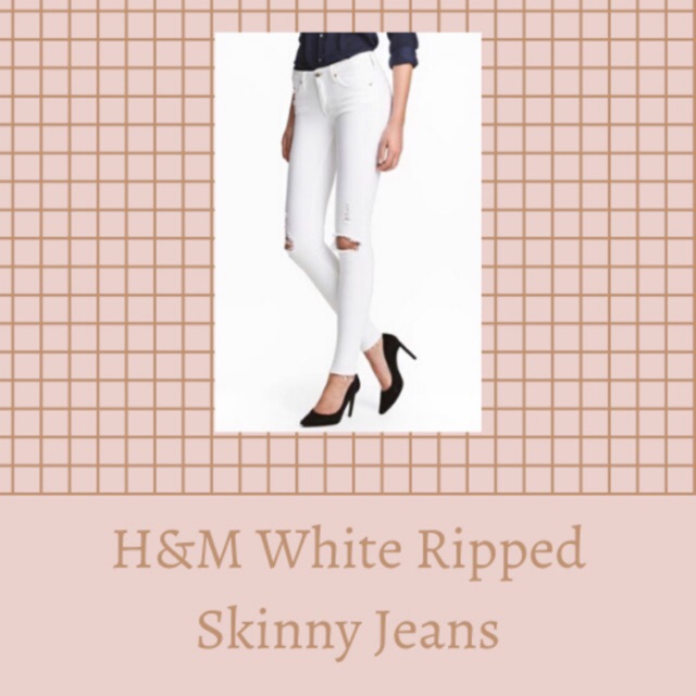 white super skinny ripped jeans