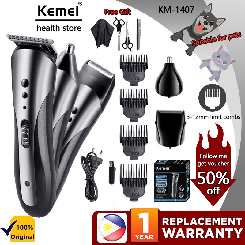 Kemei KM1407 Grooming Kit Animal Pet Cat Dog Hair Trimmer Clipper
