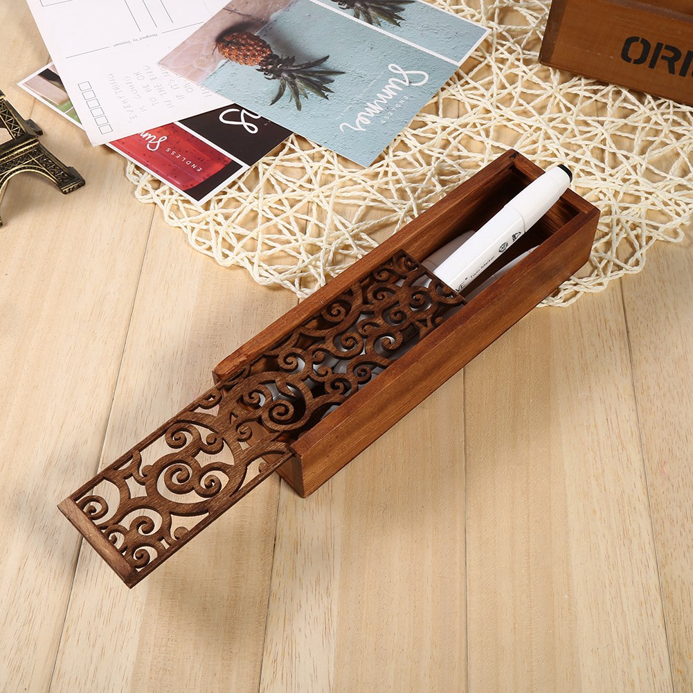 Details about   Single/Double Pen Box Environmental Protection Wood Pen Case Students Stationary 