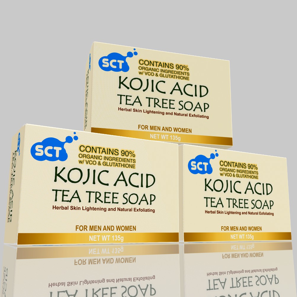 SCT Kojic Acid Tea Tree Soap; 3 Pieces 135 Grams Bar of Soap Shopee