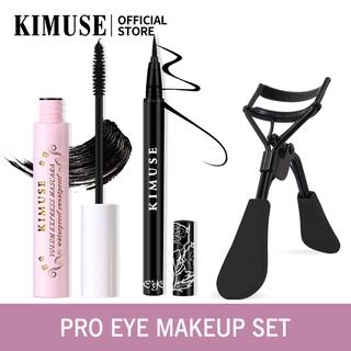 KIMUSE 3PCS/Set mascara + eyeliner + eyelash curler