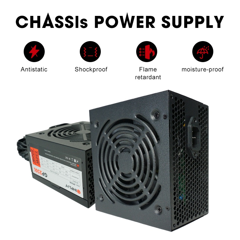 Inplay PSU Generic 750W/800W PC Computer Power Supplies Rated 200W/250W
