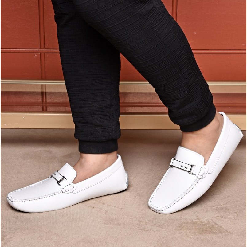 100 Original Hermes White Loafers Shoes For Men Shopee Philippines
