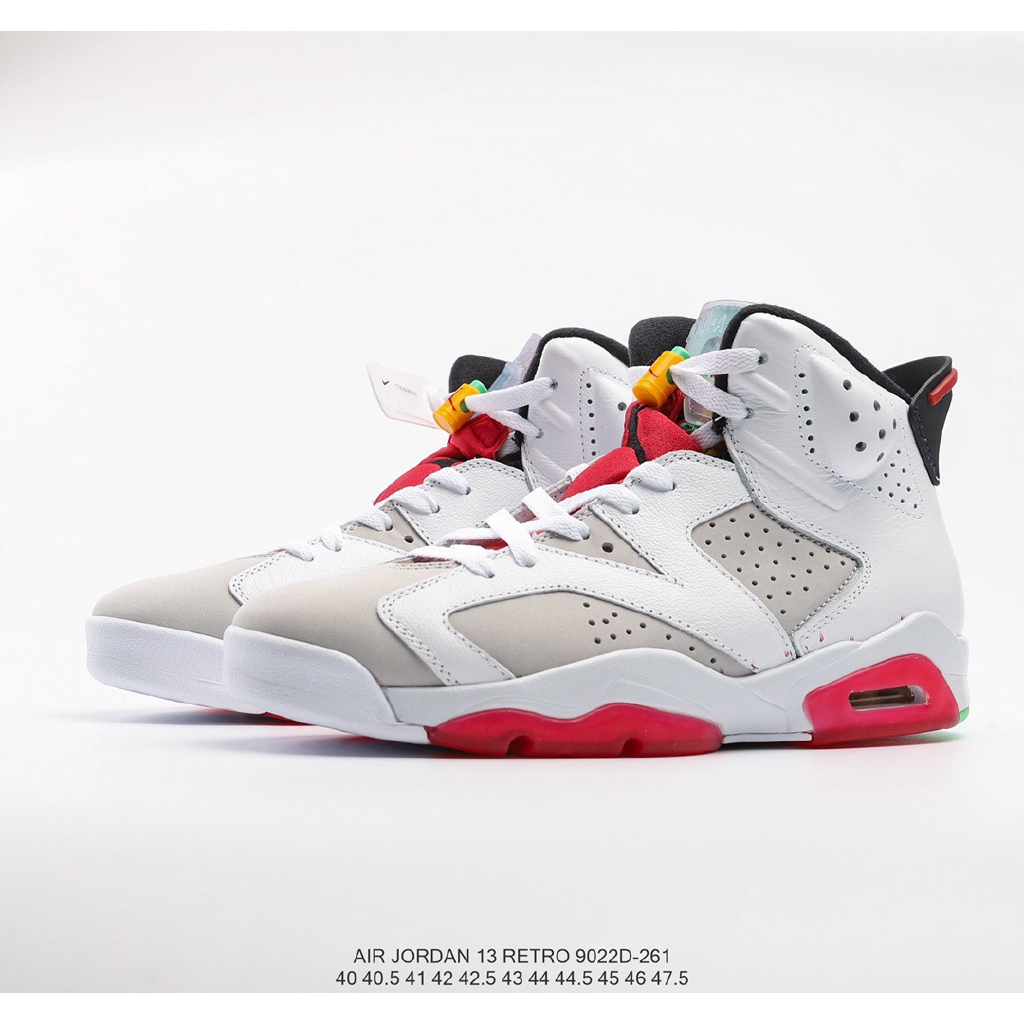 white and red jordan 6