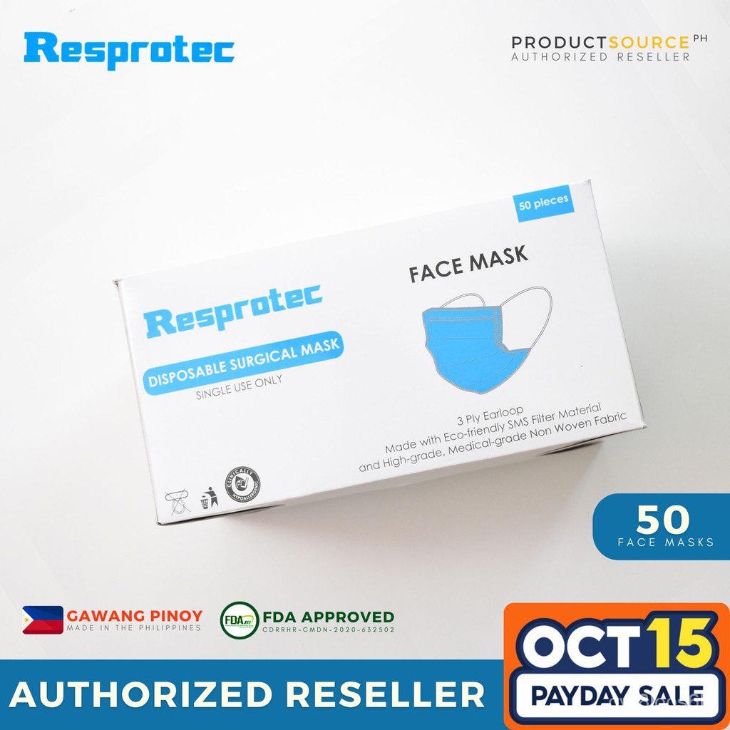 RESPROTEC Disposable Surgical Face Mask (FDA Approved, Made in the