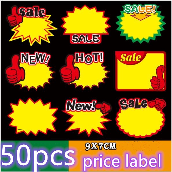 50pcs Advertising Paper Promotional Label Goods Price Tags Price Paper