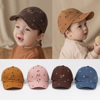 Embroidered Lola Baby Boys Hats Cotton Long-brimmed Cap For Kids 6-24 Month