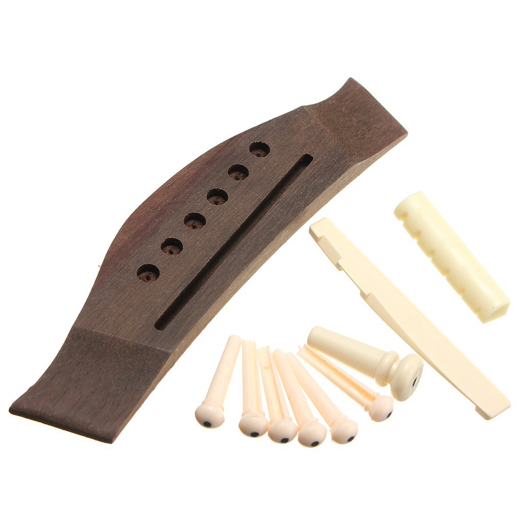 1 Set Professional Universal Acoustic Guitar Bridge + Bone B Shopee