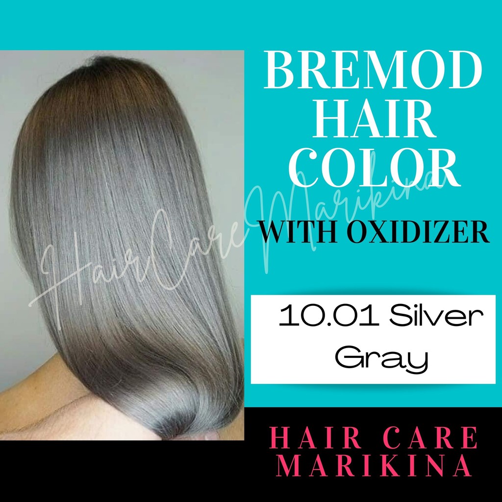 10.01 SILVER GRAY Bremod Hair Color - With Oxidizer Set | Shopee Philippines