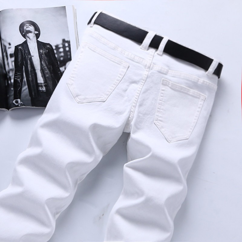 slim straight white jeans