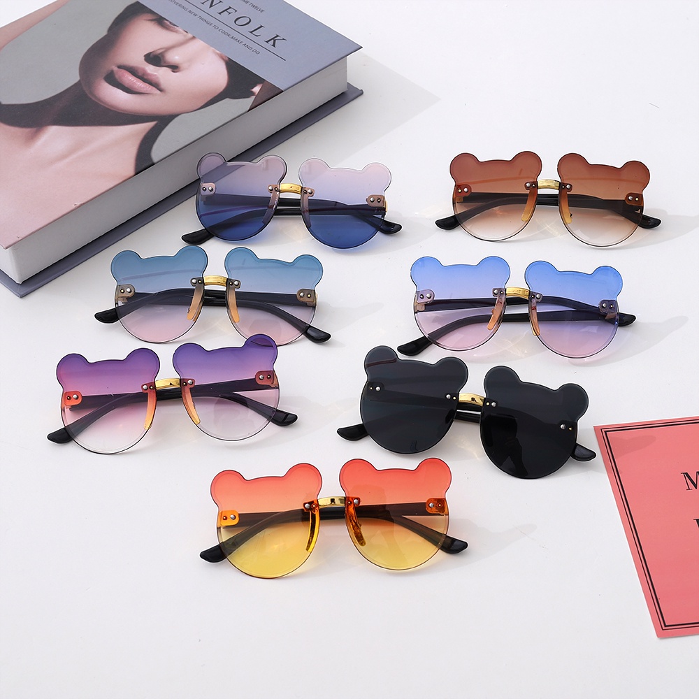 YAN Children's UV protection Glasses Sunglasses boys and girls fashion cute baby bear ear Eyewear