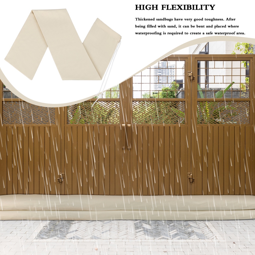 Waterproof Long Canvas Bags Sandbags 1pc Reusable Longer With Tied