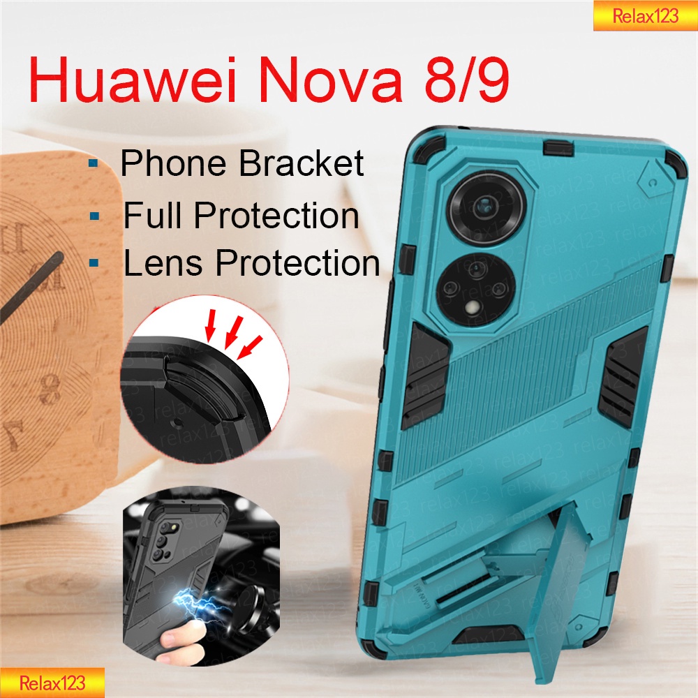 Fashion Casing For Huawei Nova8 Nova9 SE Nova 8 i 8i 9 SE Pro 4G 5G Phone  Case Magnetic Bracket Stand Holder Armor Shockproof Casing Lens Camera  Protection Back Hard Cover Case |