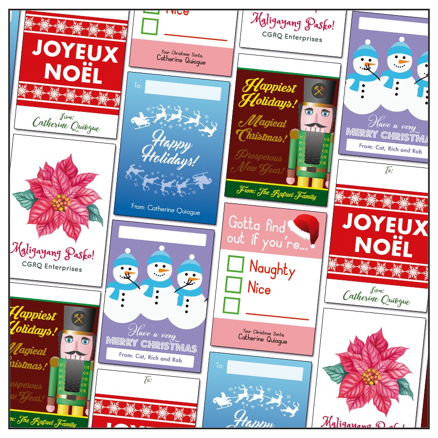 Cq Prints Pcs 2 5 X 3 5 Inches Personalized Christmas Cards Stickers Shopee Philippines