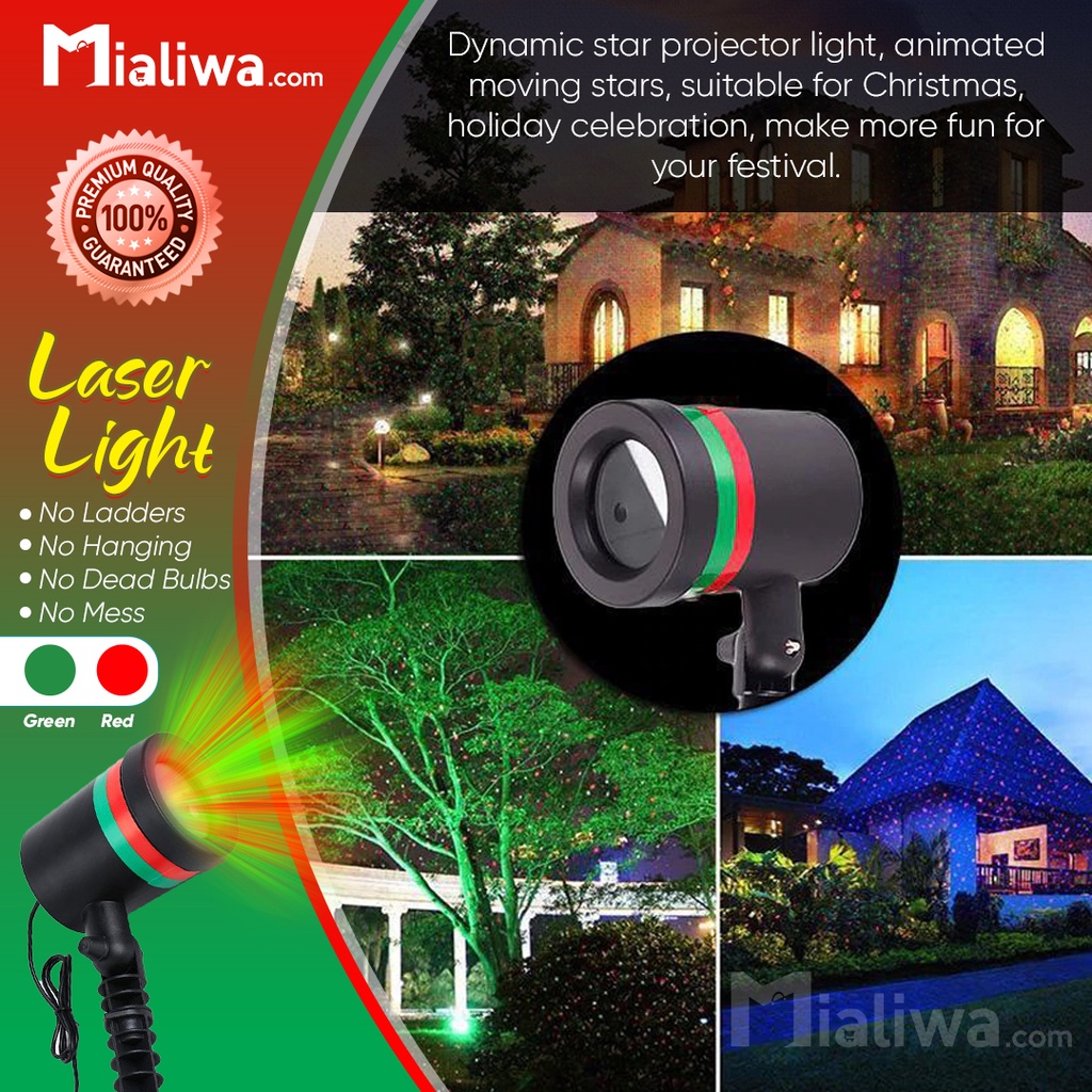 Laser Light Star Motion LED Christmas Lights Outdoor Waterproof Red & Green Indoor Display Lights