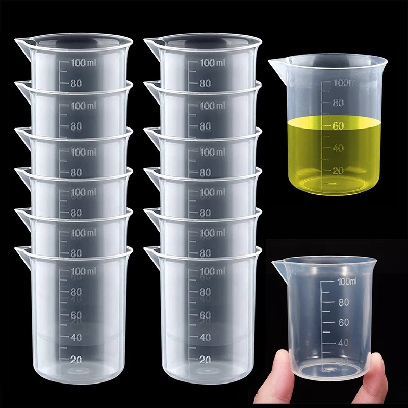 100ml Clear Plastic Graduated Measuring Cup/Baking Beaker Liquid