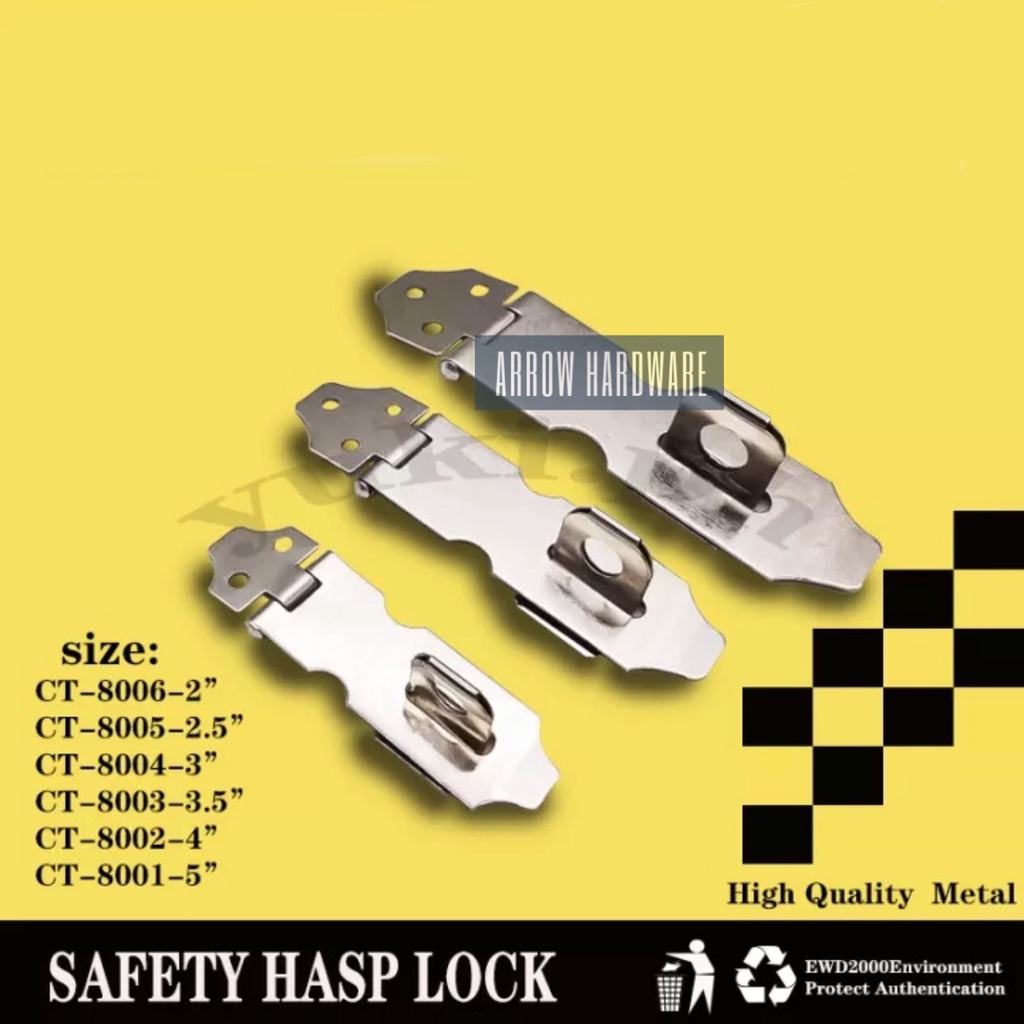 Classic SAFETY HASP LATCH LOCK (SIZES 2" / 3") BLISTER PACK Shopee