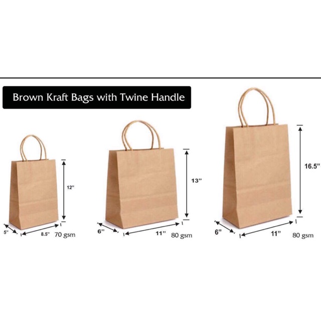 paper bag sizes