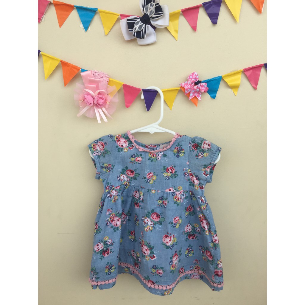 blue floral baby dress