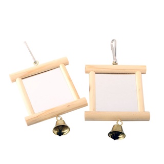 1pcs Wooden Mirror Puzzle Platform Ladder Bird Parrot Toy Supplies with Mirror Stand Bird Toy Product High-quality Wood